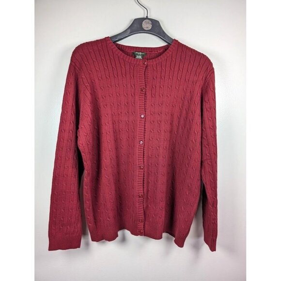 Eddie Bauer Sweater Cardigan Women's Size XXL Cable Knit Minimalist Fisherman - Picture 1 of 6